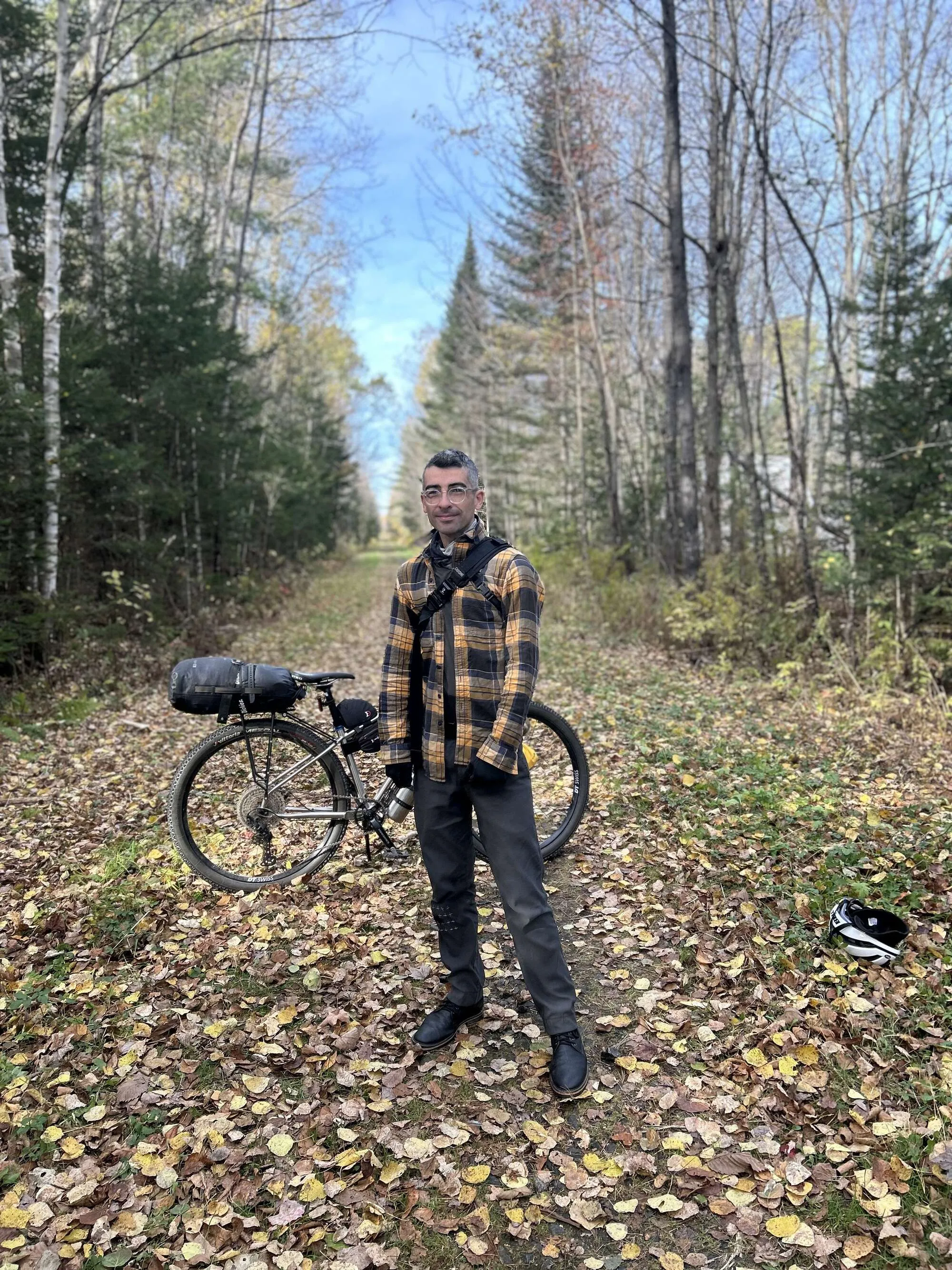 Me in front of my bike on the trail
