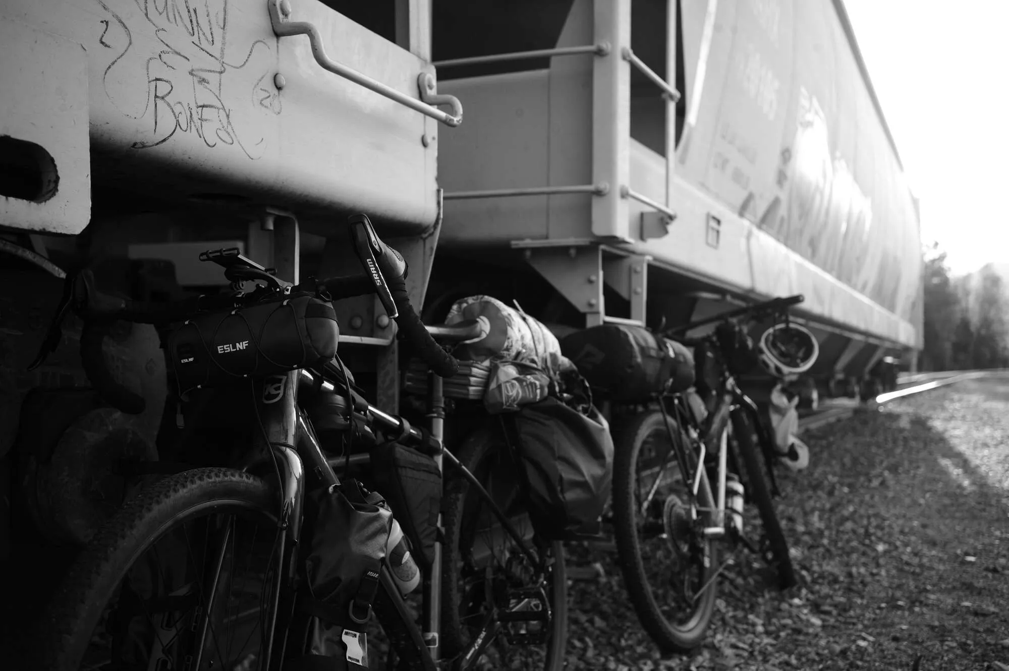 Bikes against the train
