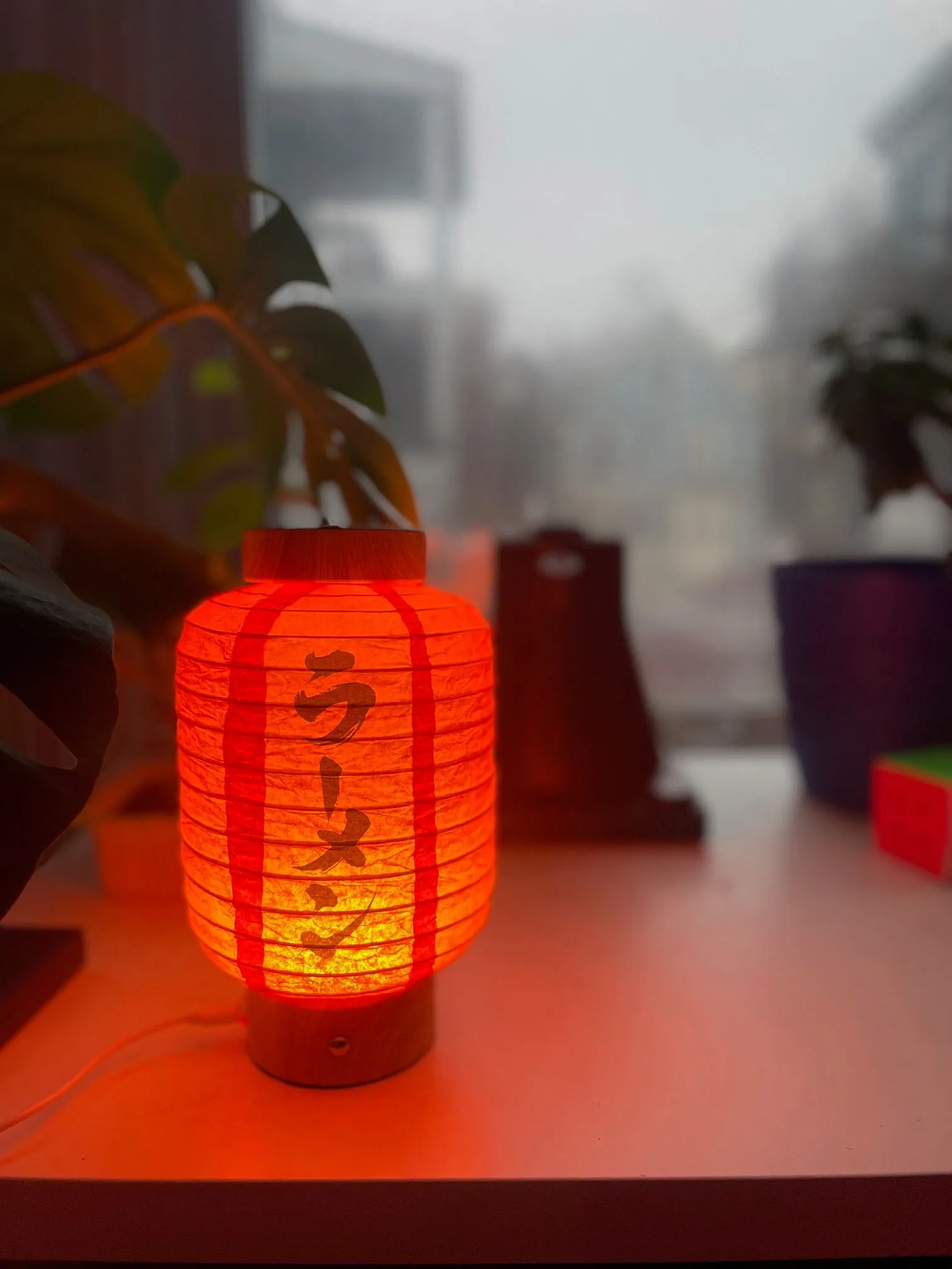 Paper lantern at the window of my tea corner